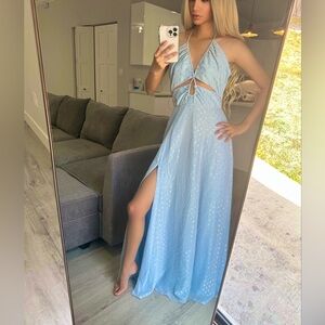 LoveShackFancy Blue Summer Maxi Dress Size Small NWT